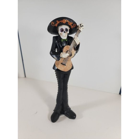 12"‎ Skeleton Man Holding Guitar Mirachi Day of the Dead Figurine Resin NEW - Picture 1 of 6